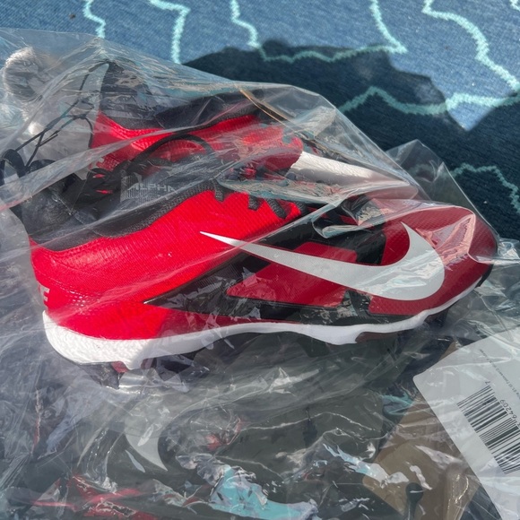 Nike Men’s Alpha Menace 4 Shark Cleats Red Black Size 11.5 - Picture 8 of 9